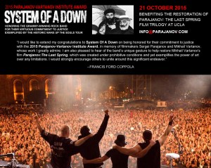 Francis Ford Coppola congratulates System Of A Down